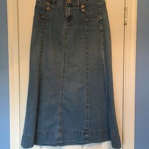 Long denim skirt